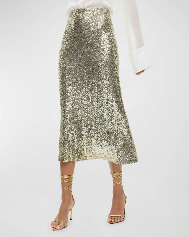 Maeve Sequined Kick Flare Slip Skirt