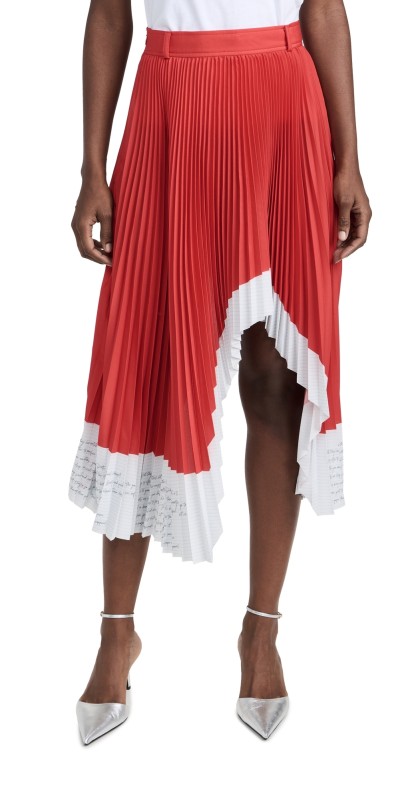 Thebe Magugu Proverbs Pleated Skirt Red