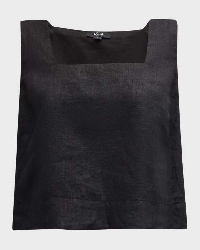 Akira Cropped Linen Blous