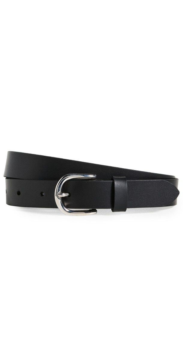 Isabel Marant Buckle Leather Zap Belt Black/Silver