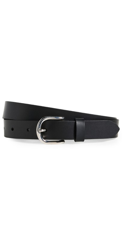 Isabel Marant Buckle Leather Zap Belt Black/Silver