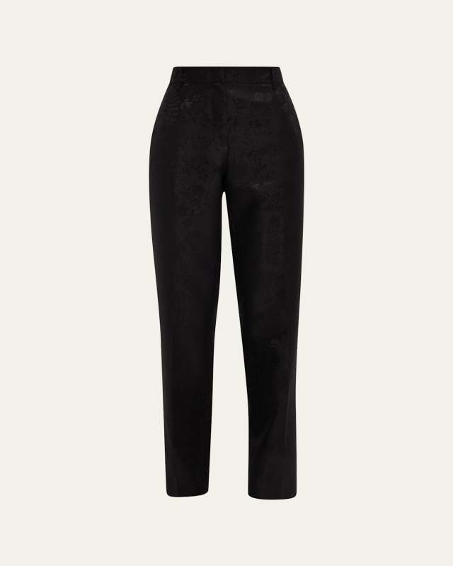 Clinton Cropped Floral-Print Straight-Leg Pants