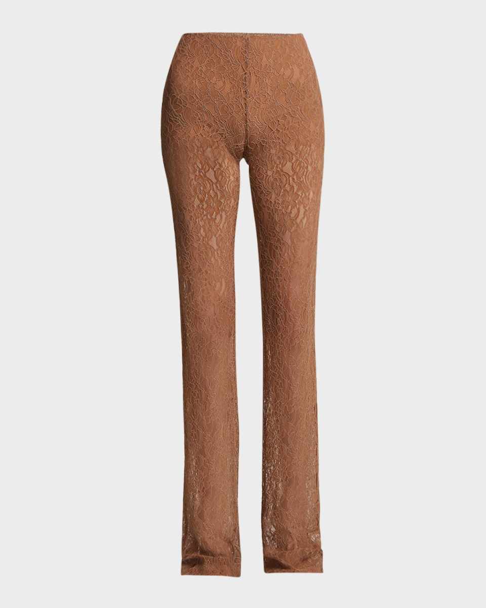 Lace Straight-Leg Trousers