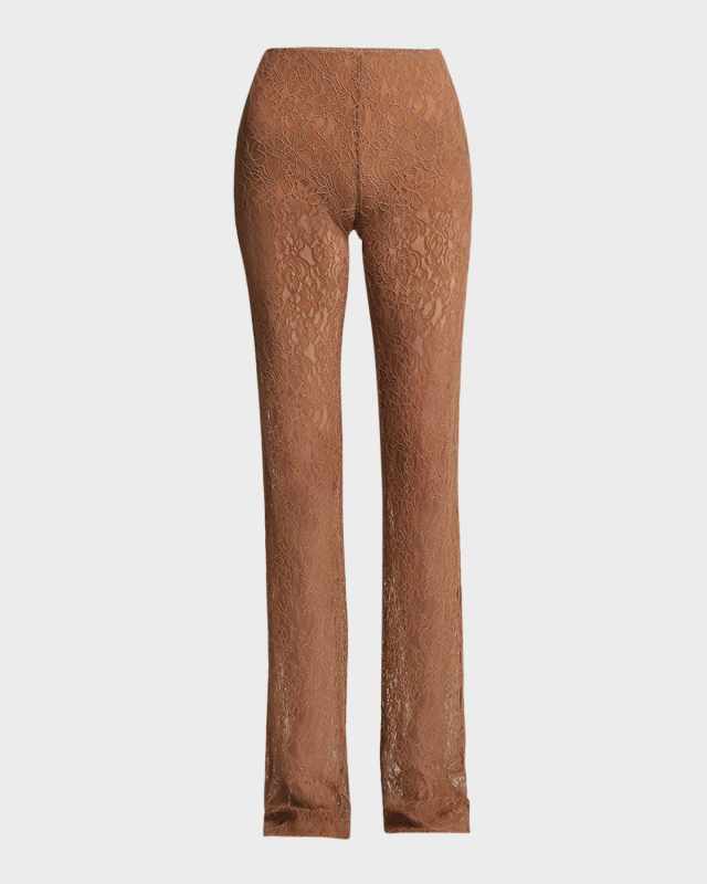 Lace Straight-Leg Trousers