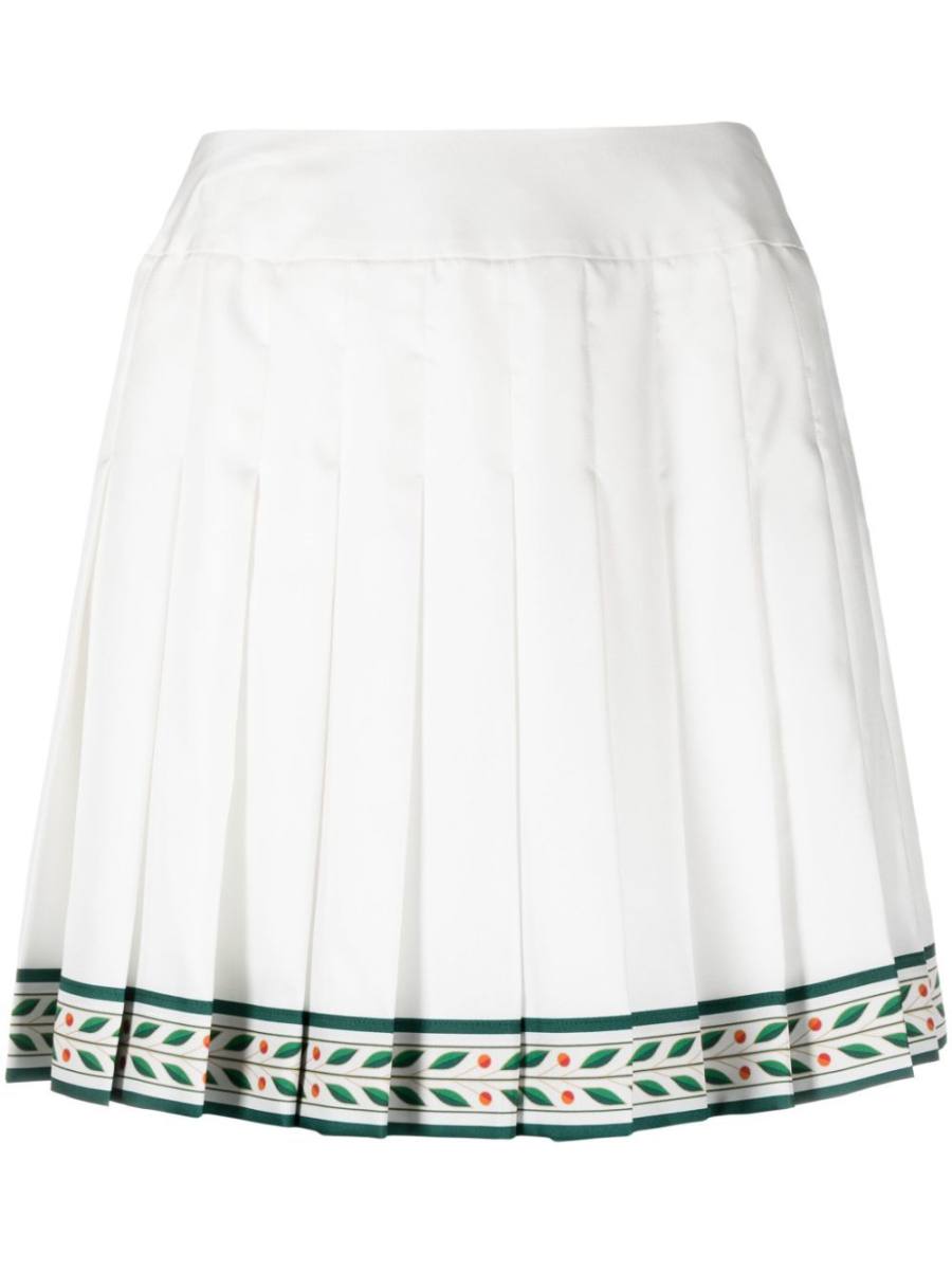 Laurel pleated silk miniskirt