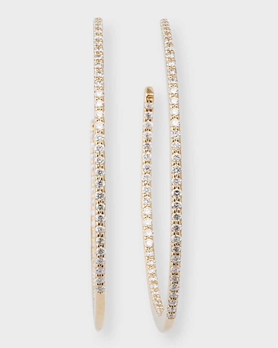 32mm Flawless Diamond Hoops Earrings