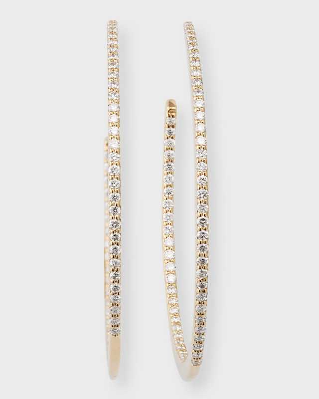 32mm Flawless Diamond Hoops Earrings