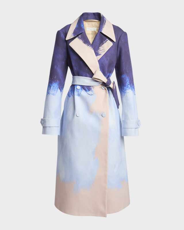 Ronald Paint Stroke Belted Trench Coat