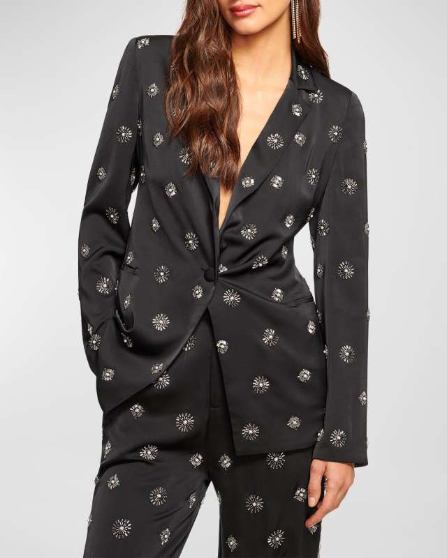 Willa Embellished Single-Breasted Blazer