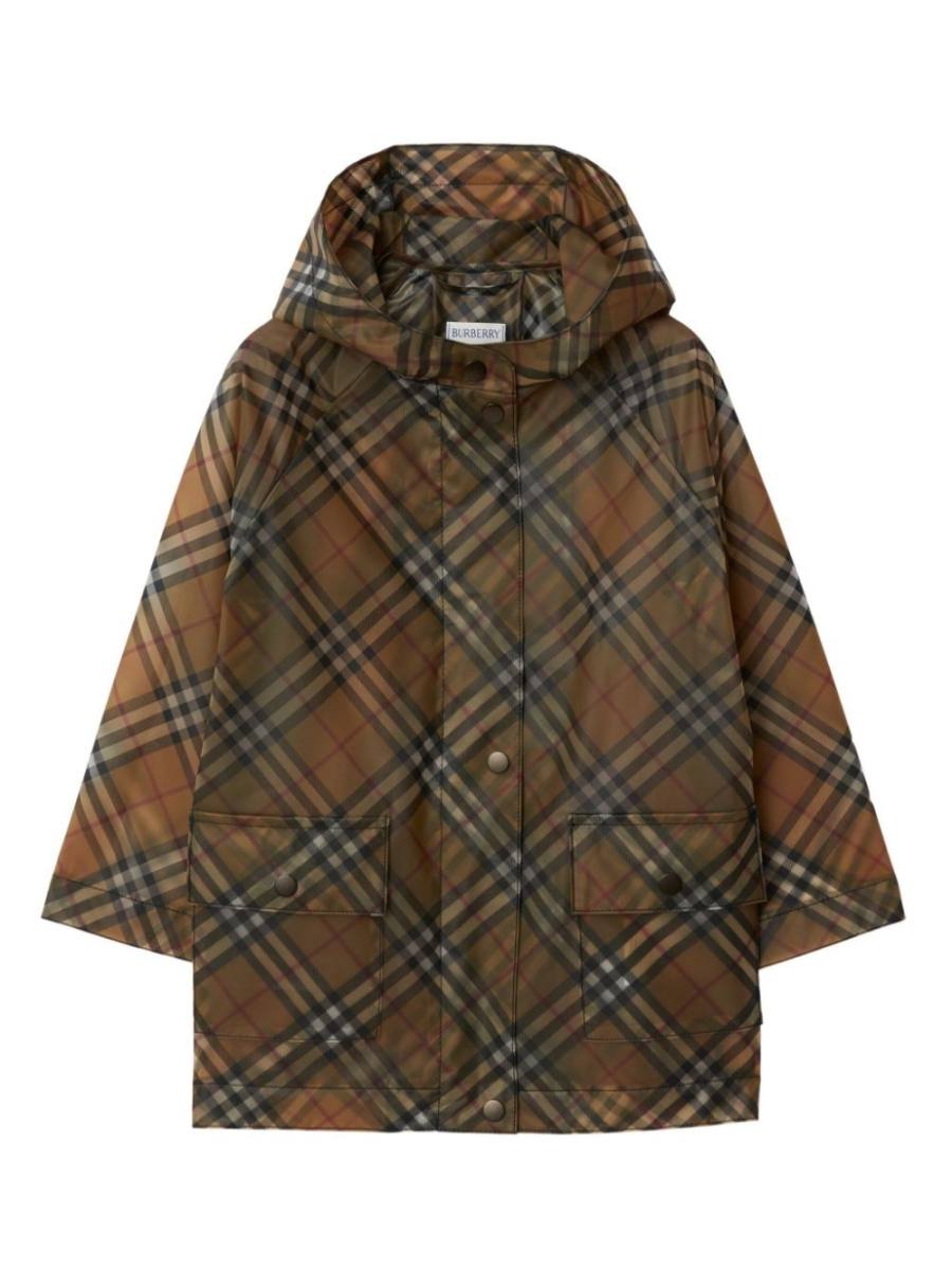 Vintage Check pattern hooded parka