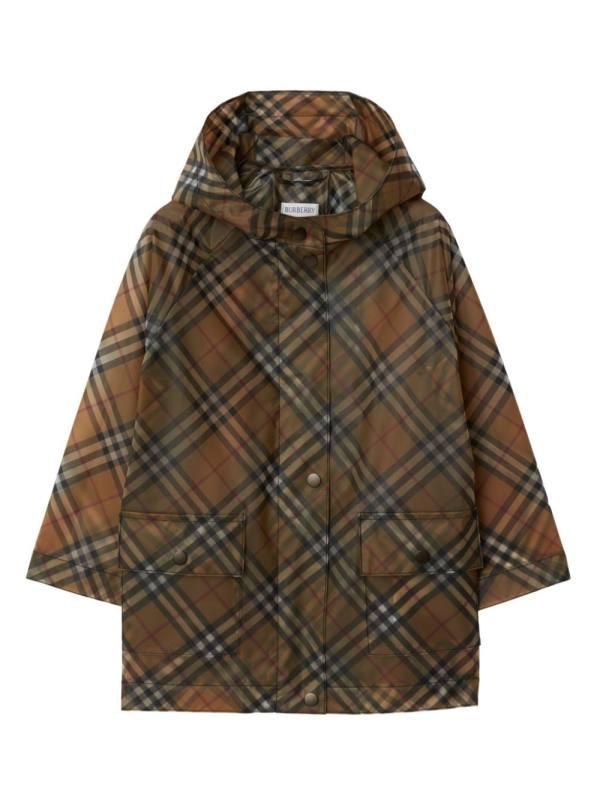 Vintage Check pattern hooded parka