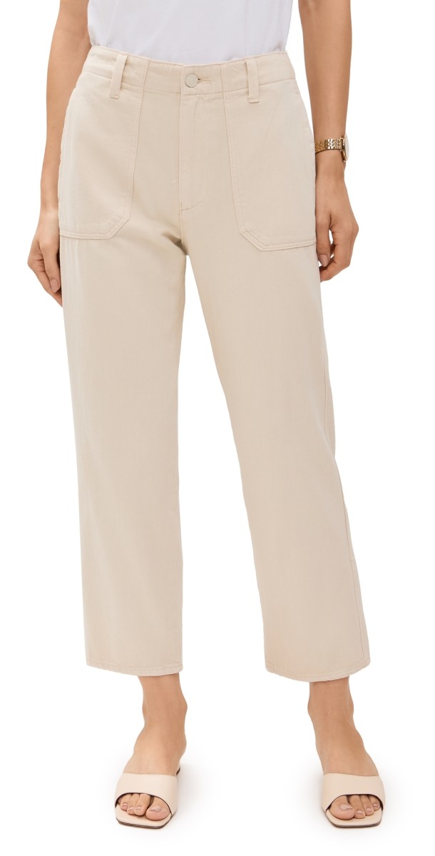 PAIGE Kirby Jeans with Covered Button Fly Butter Ecru