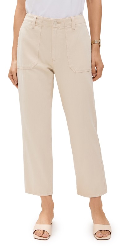 PAIGE Kirby Jeans with Covered Button Fly Butter Ecru