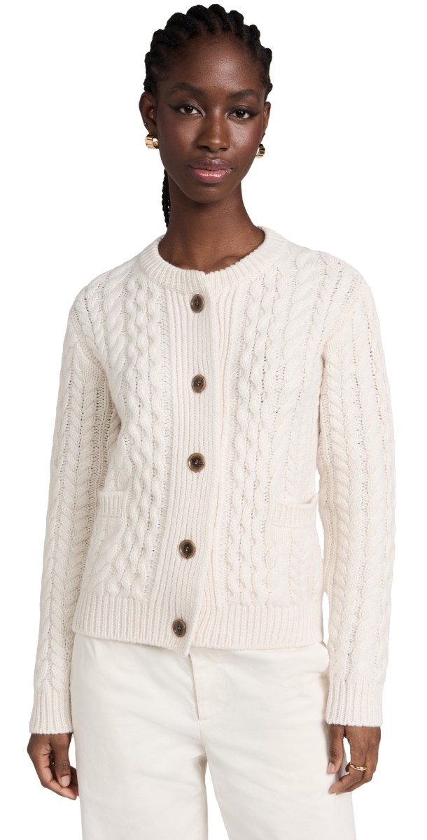 LISA YANG Harriett Cashmere Cardigan Cream