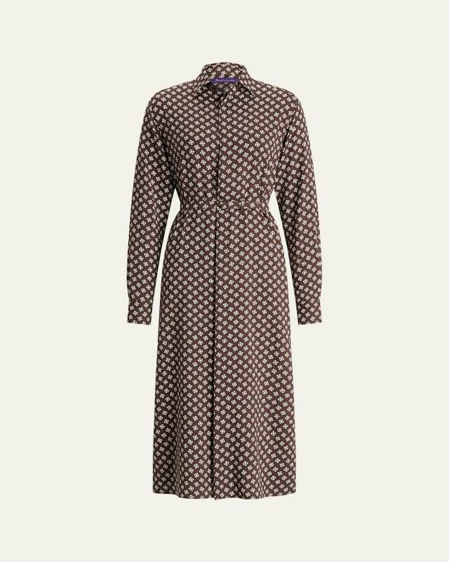 Noelle Printed Cady Midi Day Dress