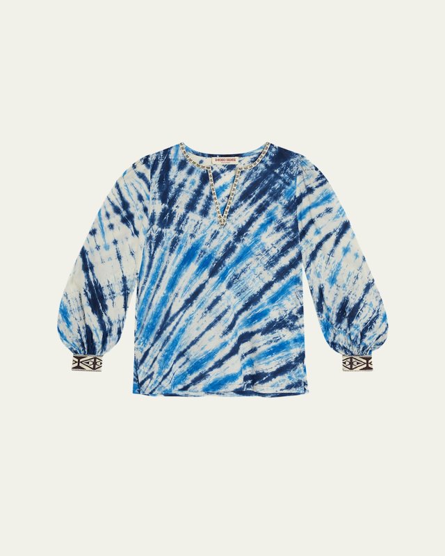 Vera Tie-Dye Embroidered Long Shirt