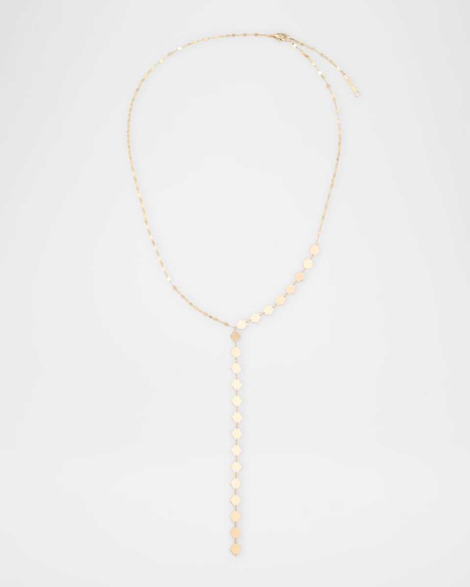 14K Yellow Gold Laser Kite Blake Chain Remix Lariat Necklace, 18"L