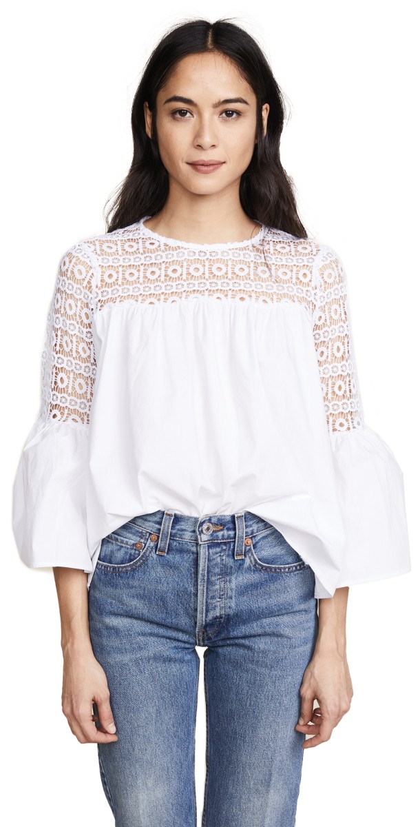 endless rose Crochet Blouse White