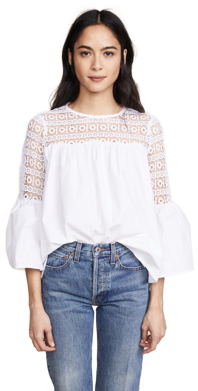 endless rose Crochet Blouse White