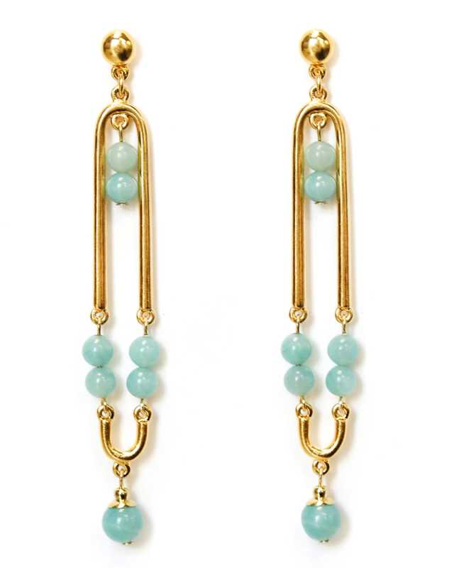 Bead Statement Earrings, Green