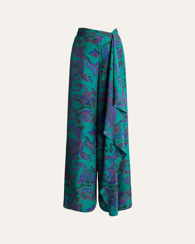 Schmitt Paisley Silk Habotai Pant