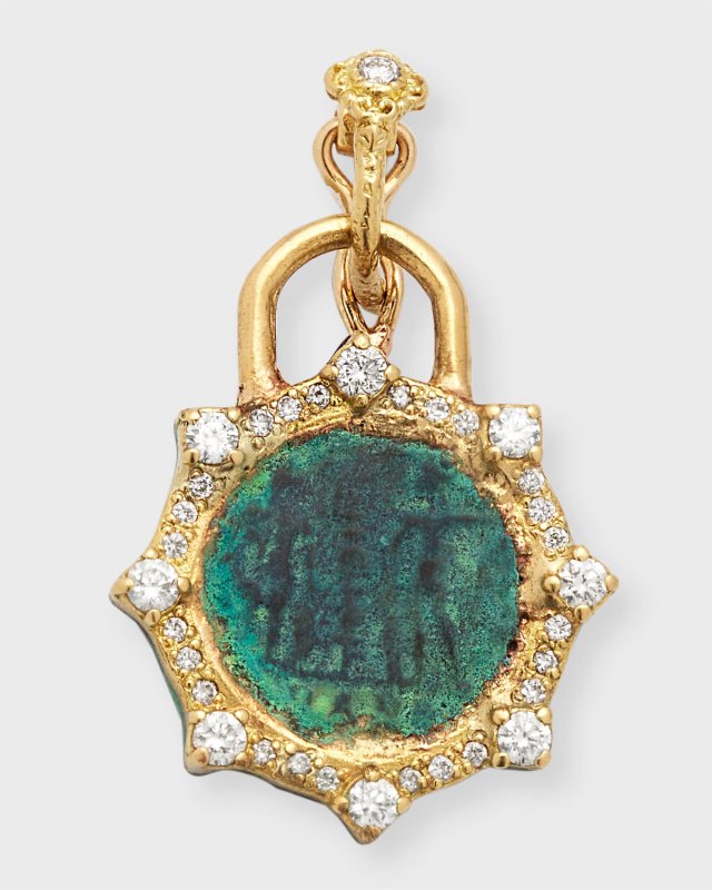 18K Yellow Gold Artifact Coin Pendant