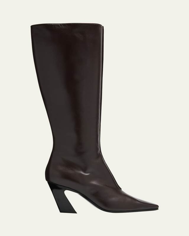 Lewis Calfskin Leather Knee Boots