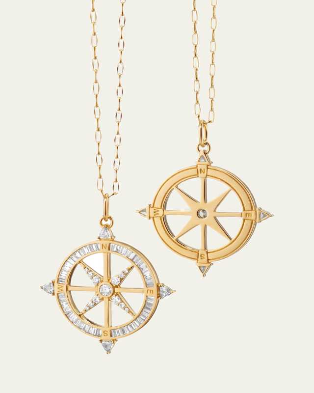 Adventure Diamond Compass Necklace