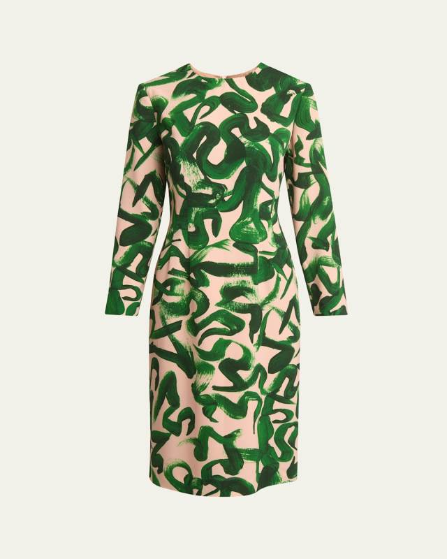 Delavina Printed Midi Dress