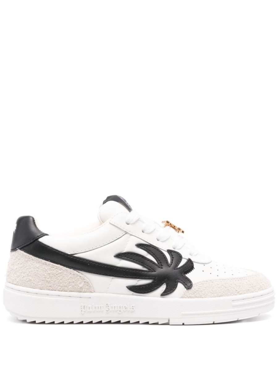 logo-appliqué leather sneakers