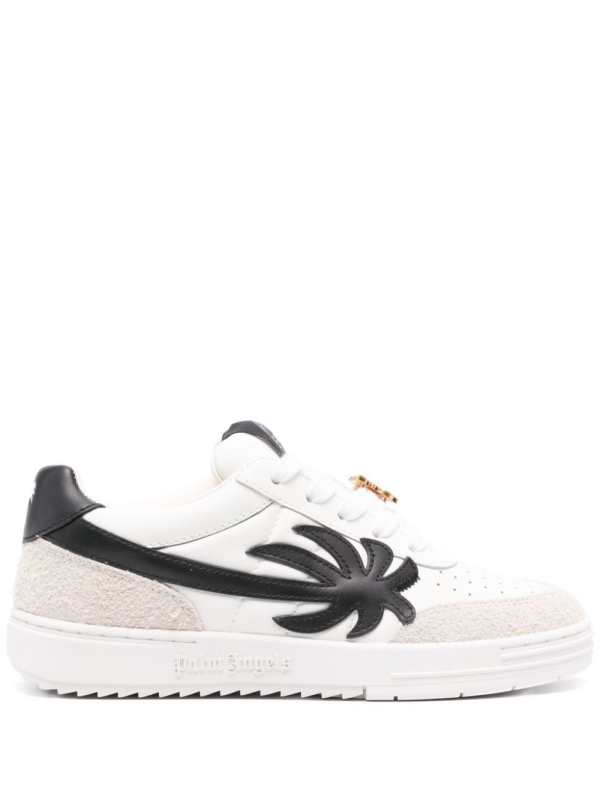 logo-appliqué leather sneakers