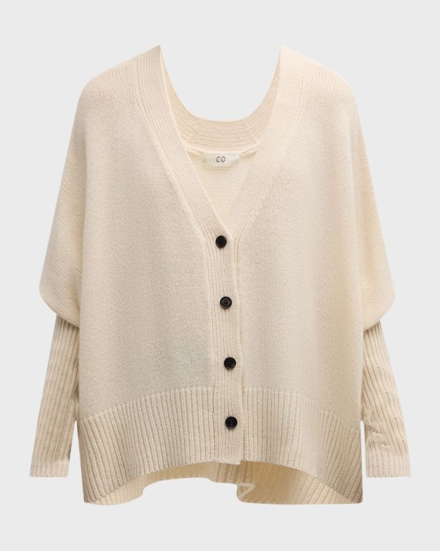 V-Neck Cashmere Batwing Cardigan