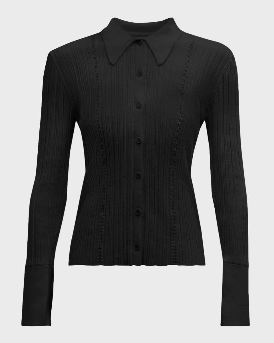 Joan Cashmere Button-Front Sweat
