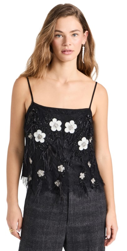 Sea Bethany Lace Tank Top Black
