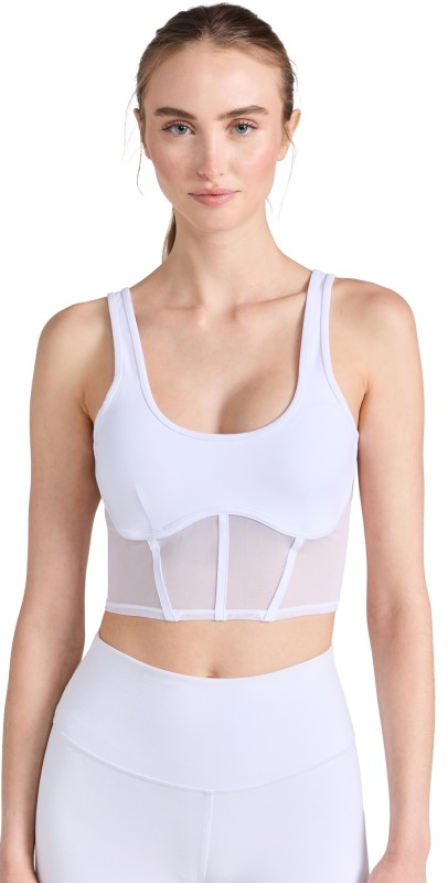Alo Yoga Airbrush Mesh Corset Tank White