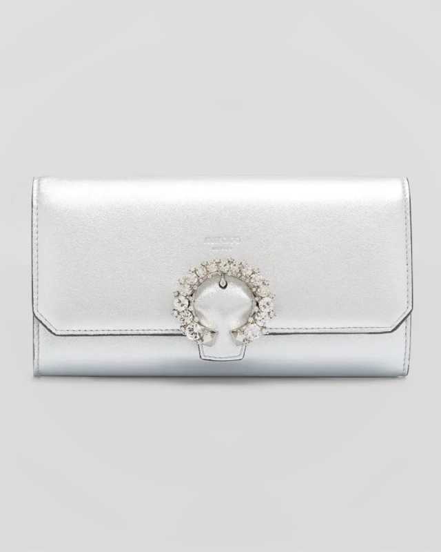 Madeline Mini Metallic Crystal Wallet with Chain