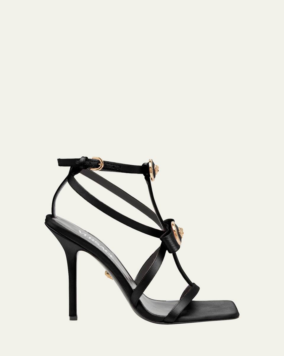 Medusa Ribbon Silk Caged Sandals