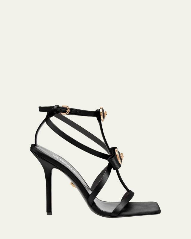Medusa Ribbon Silk Caged Sandals