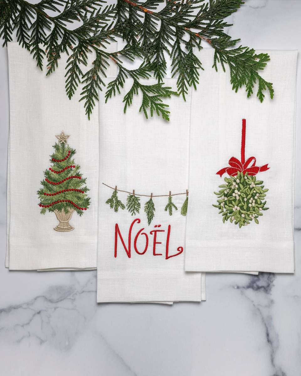 Holiday Guest Towels, Set of 3