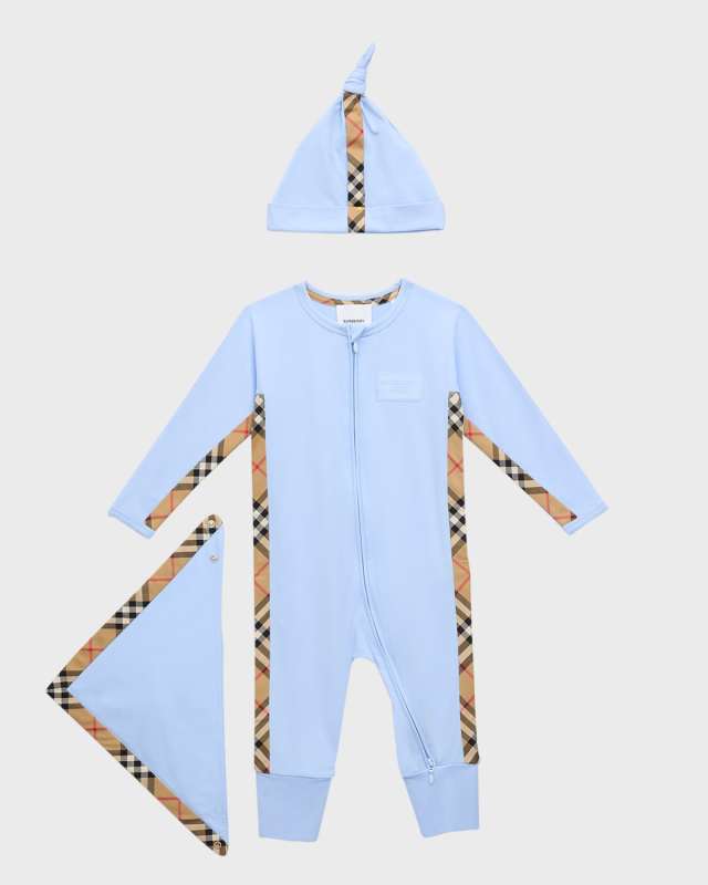 Boy's Claude 3-Piece Coverall Set, Size 3M-12