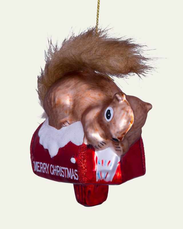 Squirrel on Mailbox Christmas Ornament
