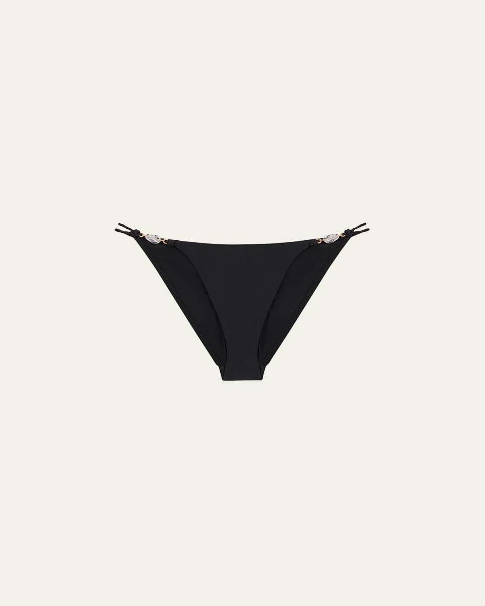 Solid Ivy Detail Full Bikini Bottoms