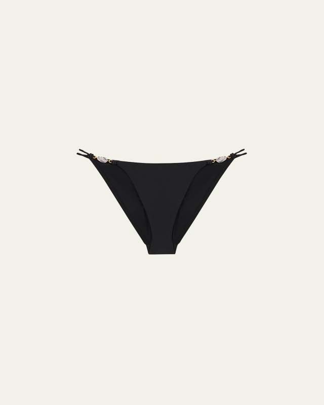 Solid Ivy Detail Full Bikini Bottoms