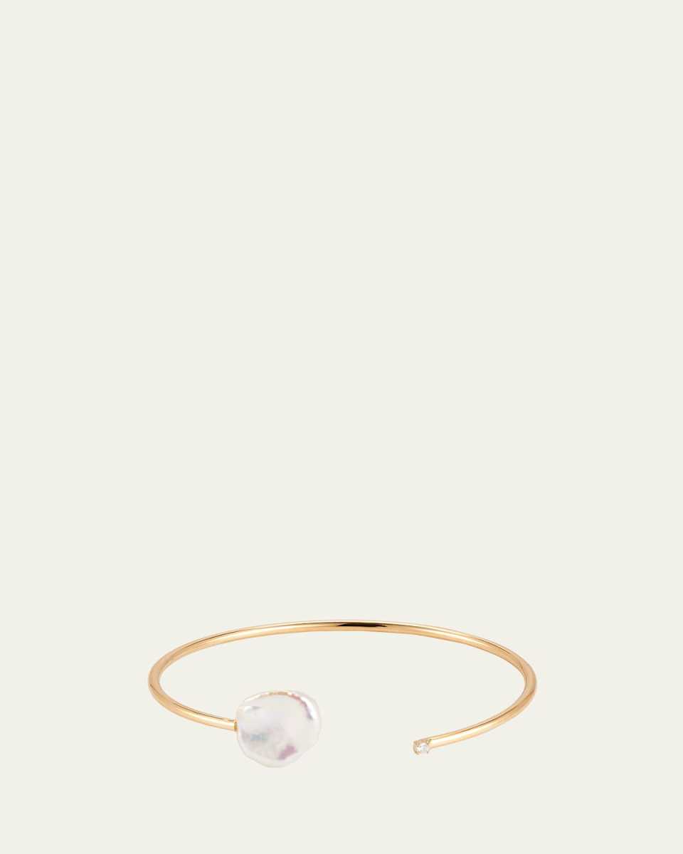 Pearl Diamond Bendable Cuff