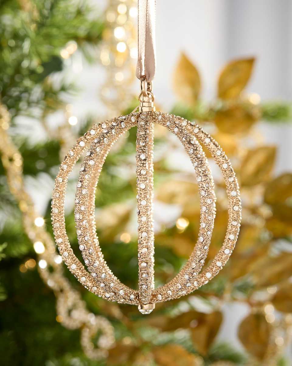 24K Gold-Plated Globe Christmas Ornament