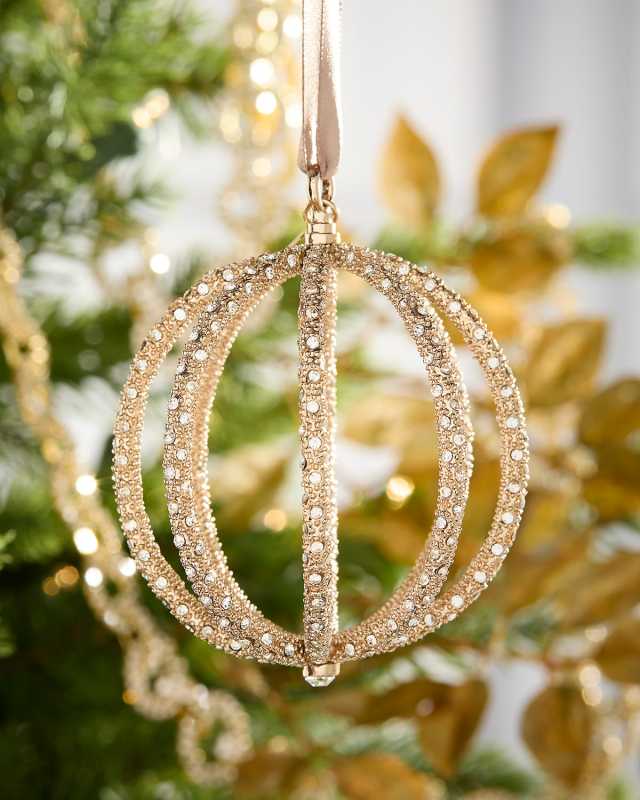 24K Gold-Plated Globe Christmas Ornament