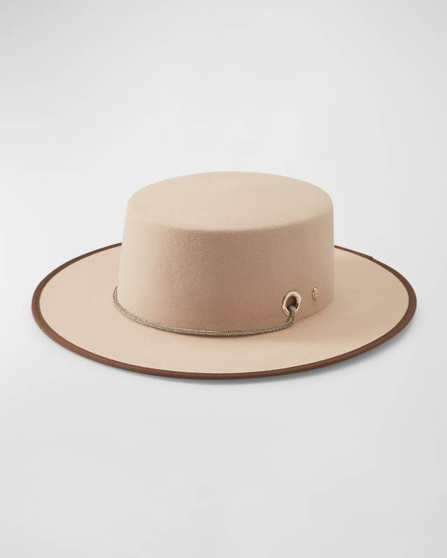 Nadia Wool Boater Hat