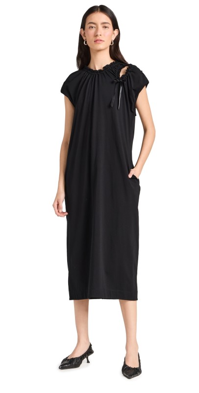 Simone Rocha A-Line Dress With Shoulder Bite Black