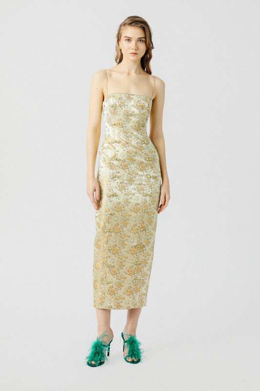 Jacqueline Jacquard Midi Dress