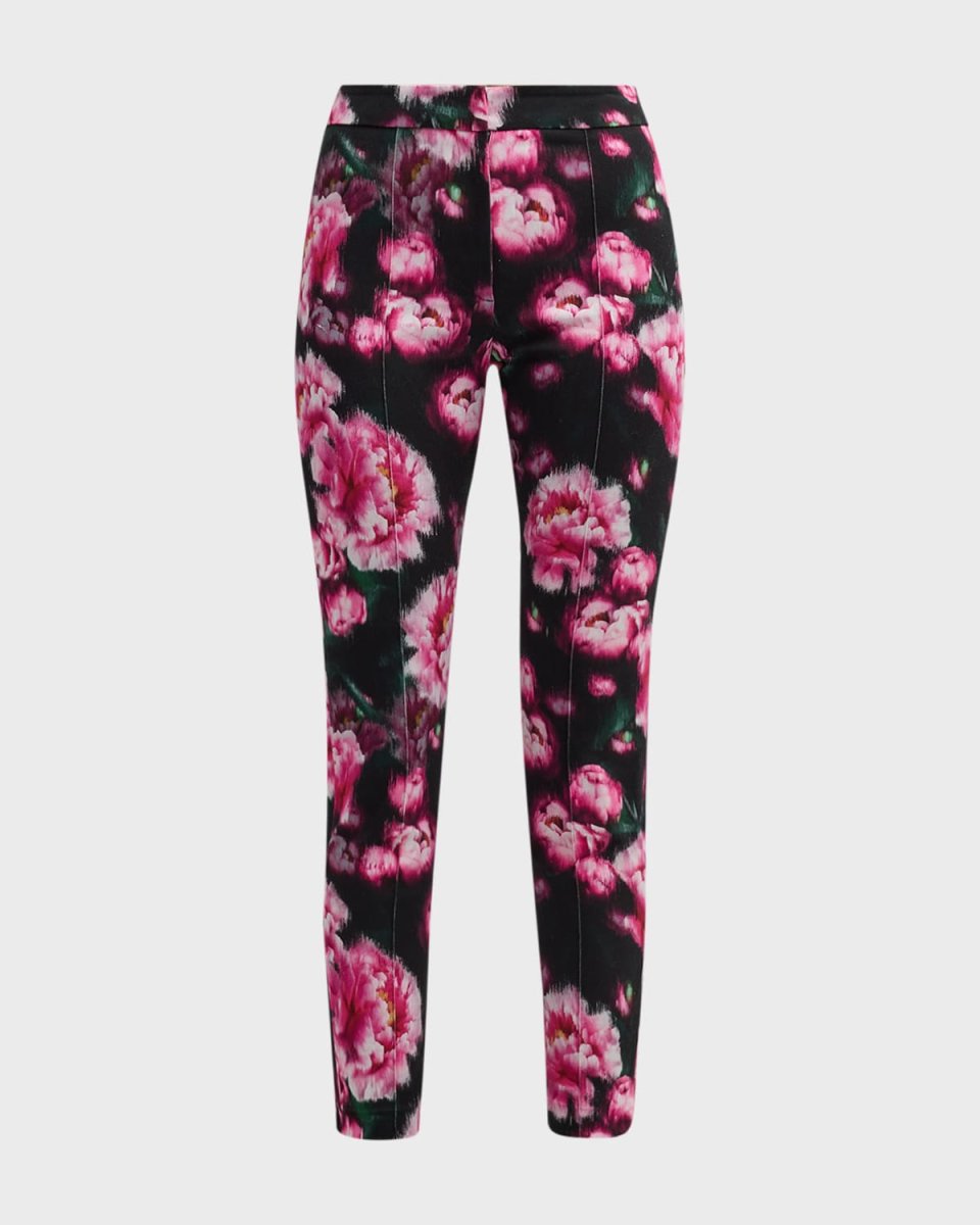 Daphne Floral-Print Cotton Twill Skinny-Leg Ankle Pants